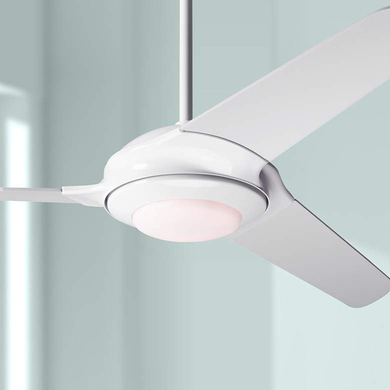 Image 1 52 inch Modern Fan Flow LED White Modern Indoor Ceiling Fan with Remote