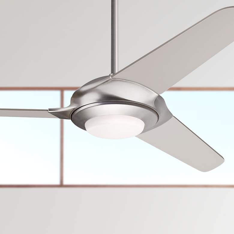 Image 1 52 inch Modern Fan Flow Matte Nickel LED Ceiling Fan with Remote