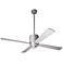 52" Modern Fan Flute Textured Nickel Ceiling Fan with Wall Control