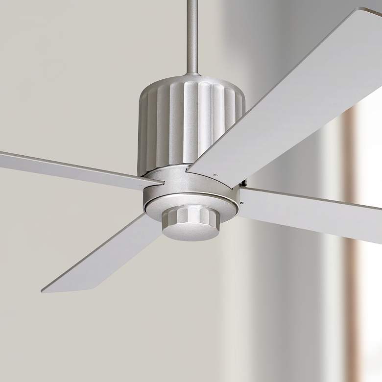 Image 1 52 inch Modern Fan Flute Textured Nickel Ceiling Fan with Wall Control