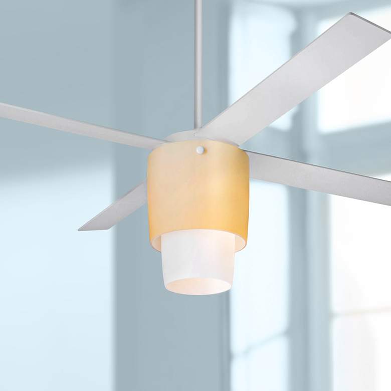 Image 1 52 inch Modern Fan Halo Gloss White LED Ceiling Fan
