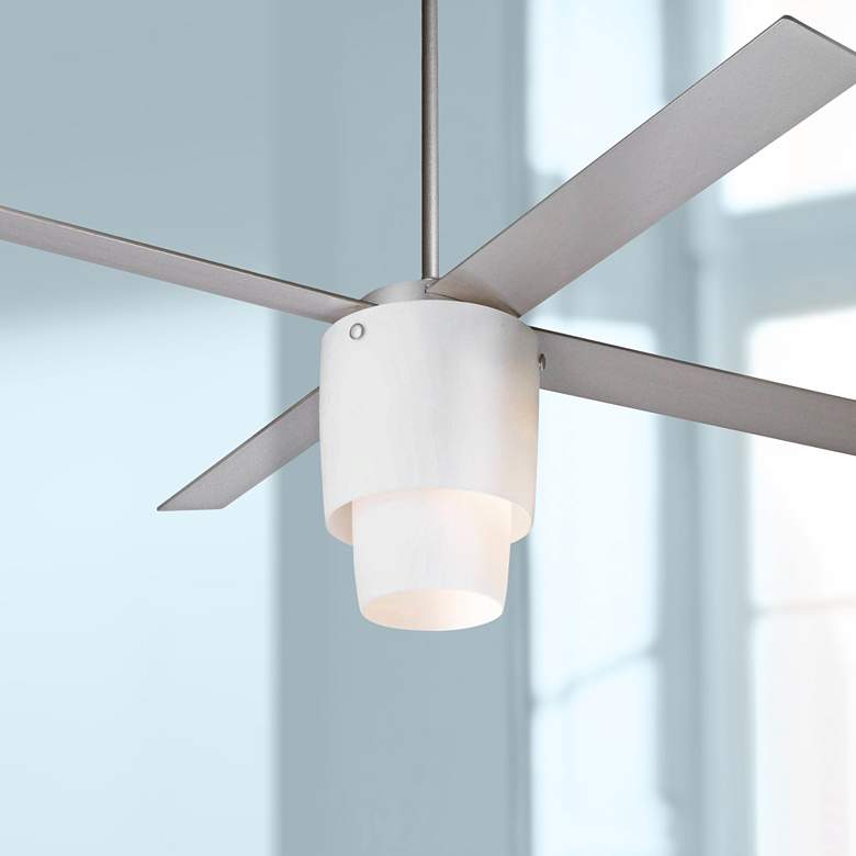 Image 1 52" Modern Fan Halo Textured Nickel LED Ceiling Fan