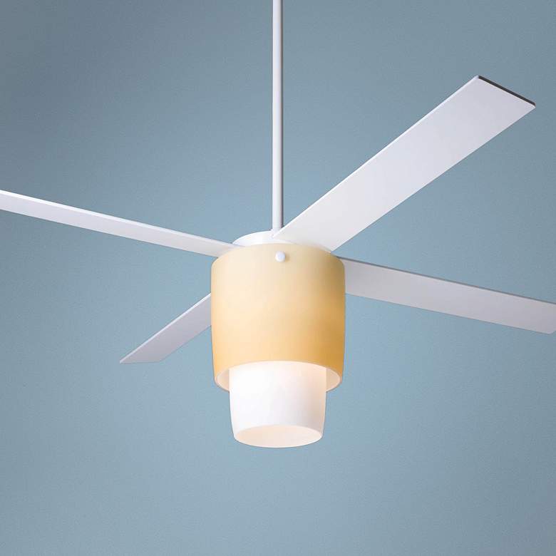 Image 1 52 inch Modern Fan Halo White Light Kit Ceiling Fan