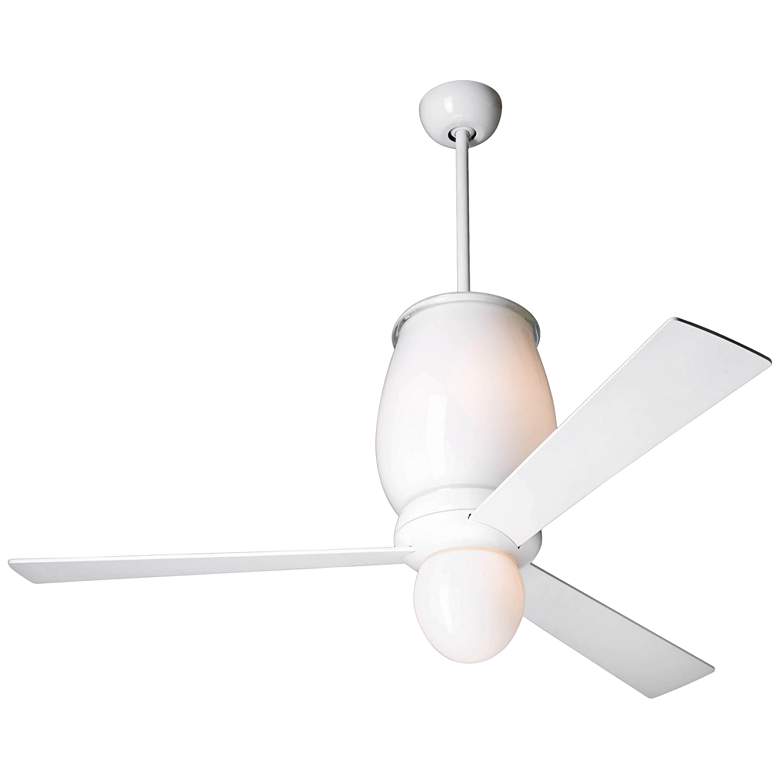 Image 1 52 inch Modern Fan Lumina White Twin Light Ceiling Fan with Wall Control