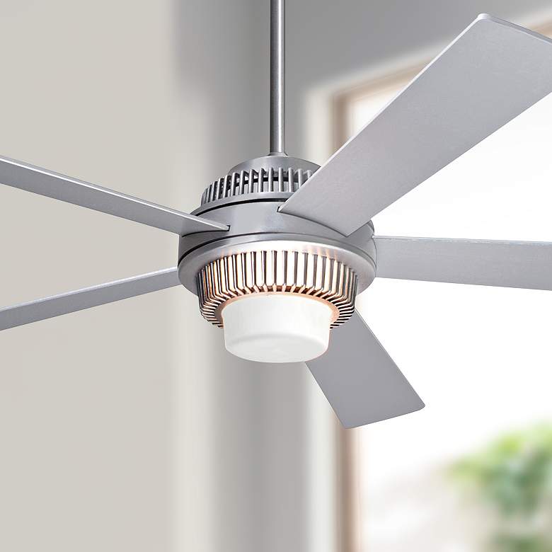 Image 1 52" Modern Fan Solus Brushed Aluminum LED Modern Fan with Wall Control