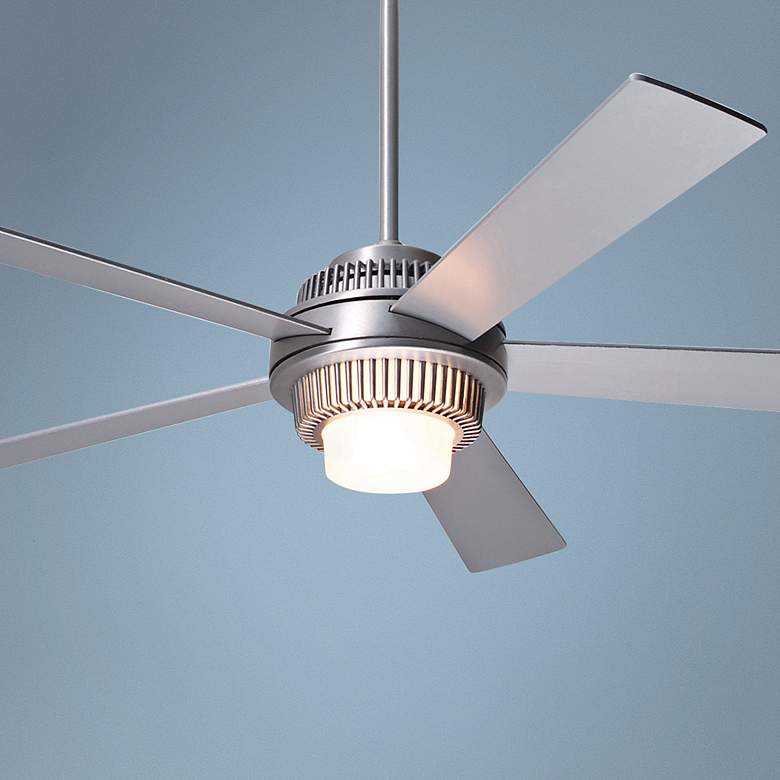 Image 1 52 inch Modern Fan Solus Brushed Aluminum Lighted Ceiling Fan