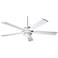 52" Modern Fan Solus Gloss White Ceiling Fan with Wall Control