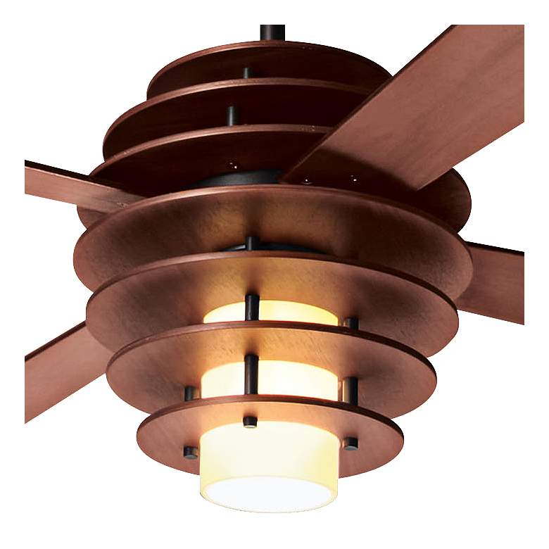 Image 3 52" Modern Fan Stella Mahogany Finish LED Ceiling Fan with Remote more views