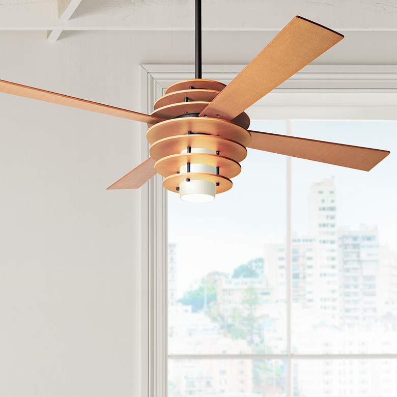 Image 1 52 inch Modern Fan Stella Maple 4-Blade LED Ceiling Fan with Remote