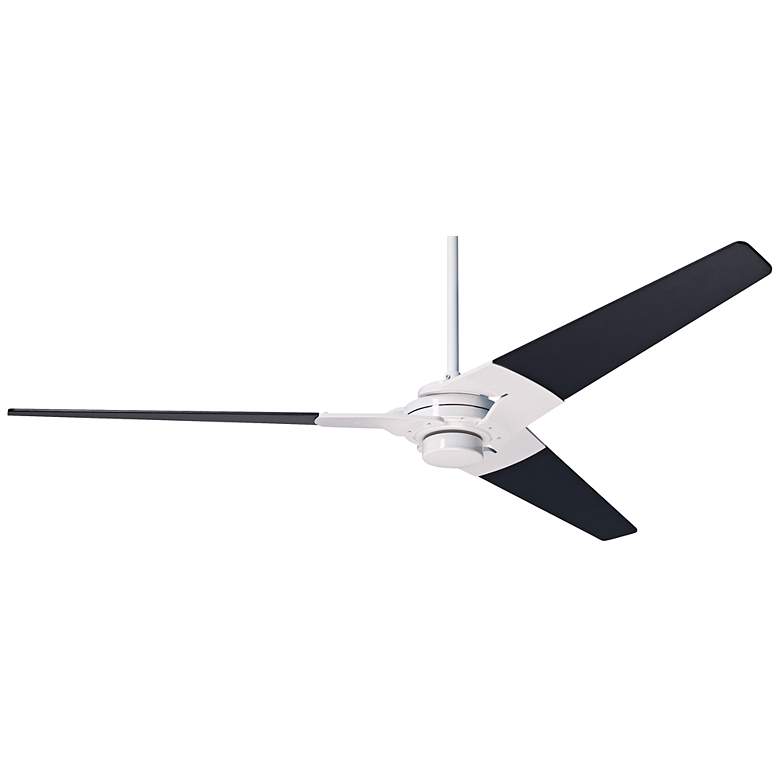 Image 2 52 inch Modern Fan Torsion Black Gloss White Ceiling Fan with Wall Control