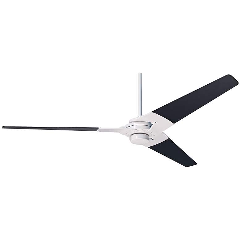 Image 2 52" Modern Fan Torsion Black Gloss White Ceiling Fan with Wall Control