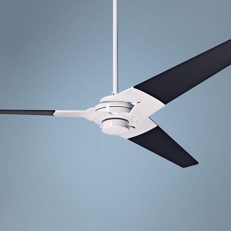 Image 1 52" Modern Fan Torsion Black Gloss White Ceiling Fan with Wall Control
