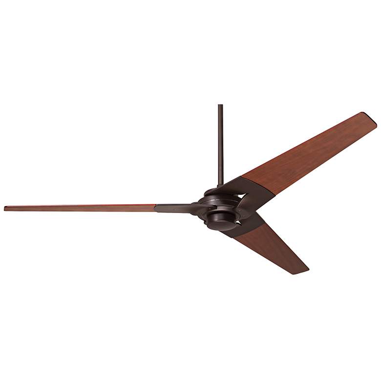 Image 2 52" Modern Fan Torsion Bronze Mahogany Ceiling Fan with Wall Control