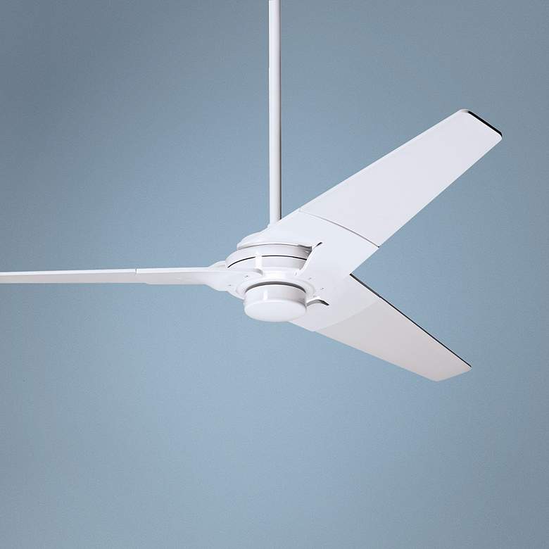 Image 1 52" Modern Fan Torsion Gloss White Ceiling Fan with Wall Control