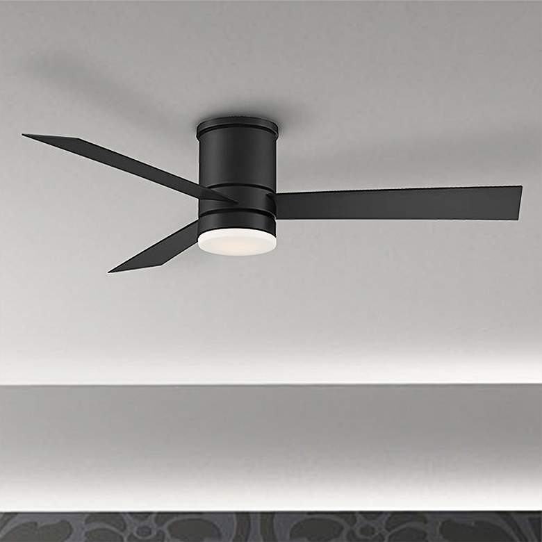 Image 1 52" Modern Forms Axis Flush Black LED Smart Ceiling Fan