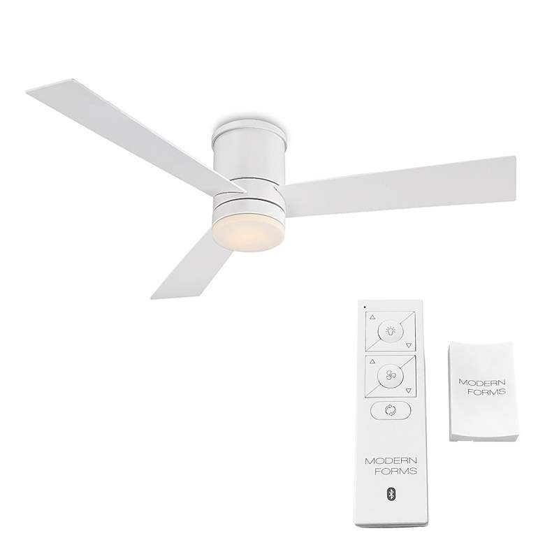 Image 6 52" Modern Forms Axis Matte White 2700K LED Hugger Smart Ceiling Fan more views