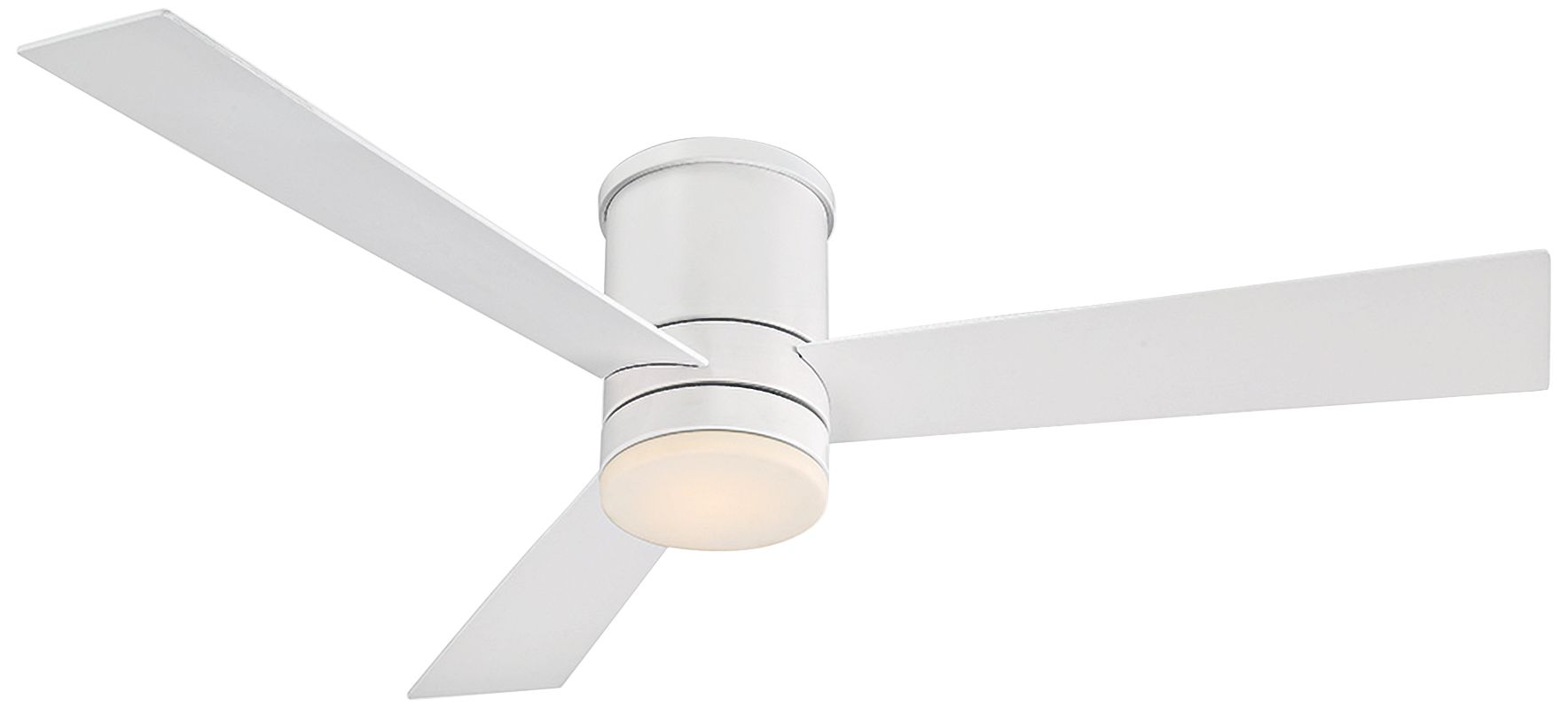 white modern hugger ceiling fan