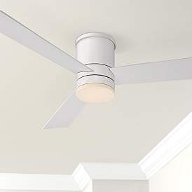Image1 of 52" Modern Forms Axis Matte White Hugger Wet LED Smart Ceiling Fan