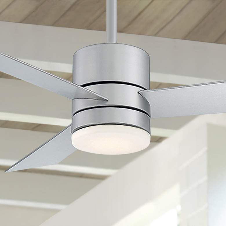 Image 1 52 inch Modern Forms Axis Silver Wet Rated 3000K LED Smart Ceiling Fan