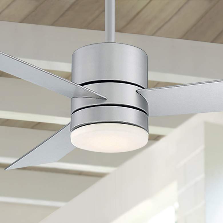 Image 1 52" Modern Forms Axis Silver Wet Rated 3000K LED Smart Ceiling Fan