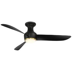 52&quot; Modern Forms Corona Black Brass LED Hugger Fan with Remote