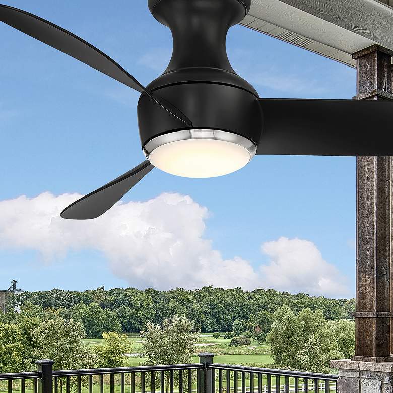Image 2 52" Modern Forms Corona Black Nickel Wet LED Smart Hugger Fan