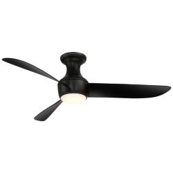 52&quot; Modern Forms Corona Matte Black LED Hugger Fan with Remote