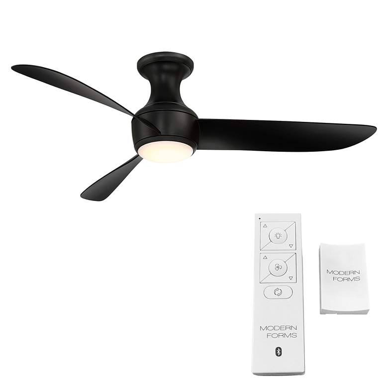 52 inch Modern Forms Corona Matte Black LED Hugger Fan with Remote more views