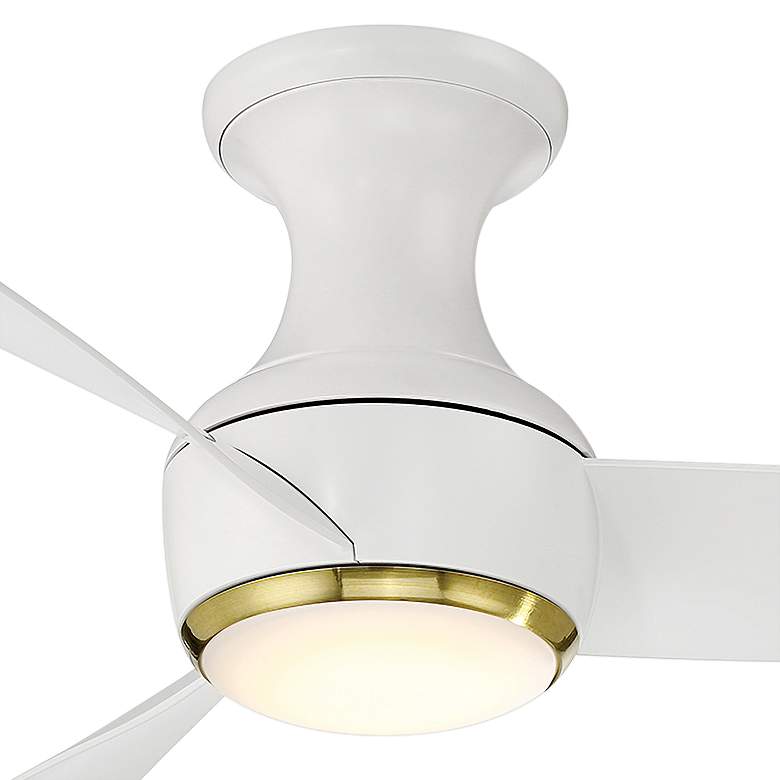 Image 3 52" Modern Forms Corona Matte White Brass LED Smart Hugger Fan more views
