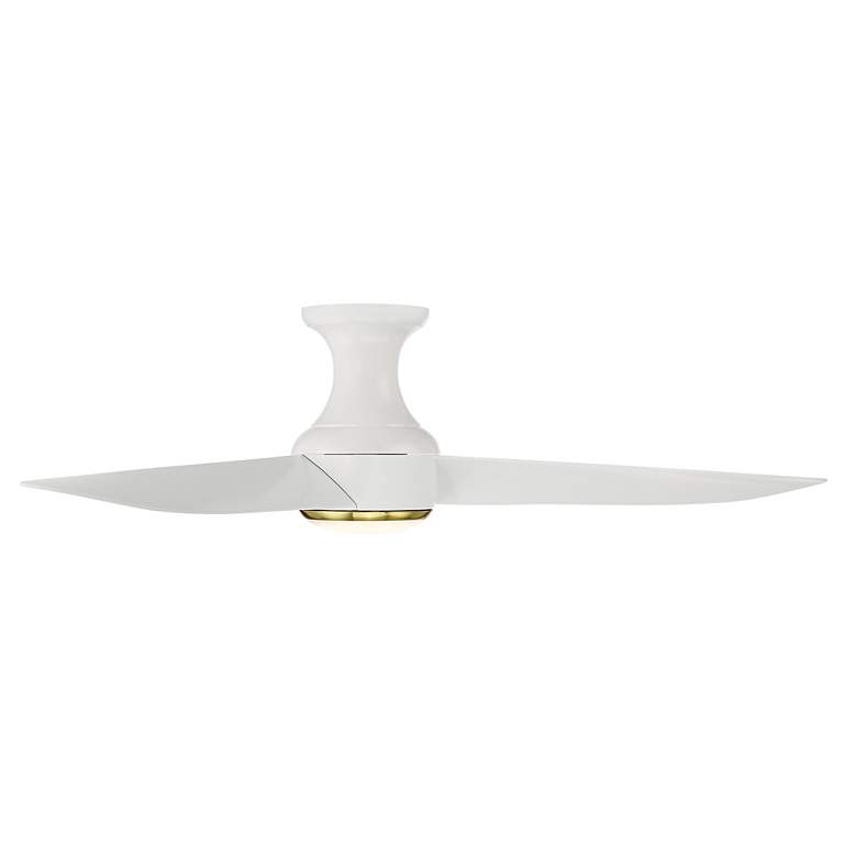 Image 3 52" Modern Forms Corona Matte White Brass LED Smart Hugger Fan more views