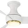 52" Modern Forms Corona Matte White Brass LED Smart Hugger Fan