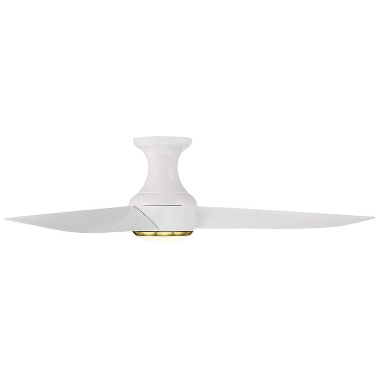 Image 5 52" Modern Forms Corona Matte White Brass LED Smart Hugger Fan more views