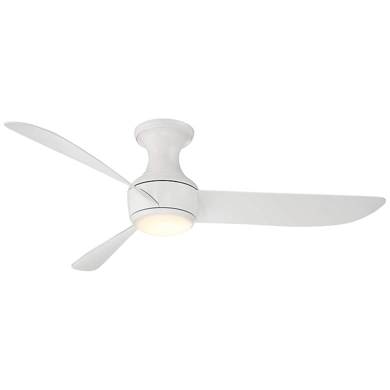 Image 2 52 inch Modern Forms Corona Wet Rated Matte White LED Smart Hugger Fan