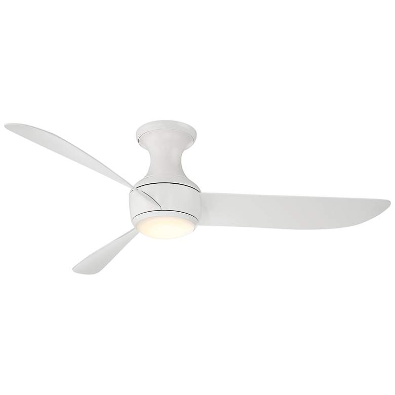 Image 2 52" Modern Forms Corona Wet Rated Matte White LED Smart Hugger Fan