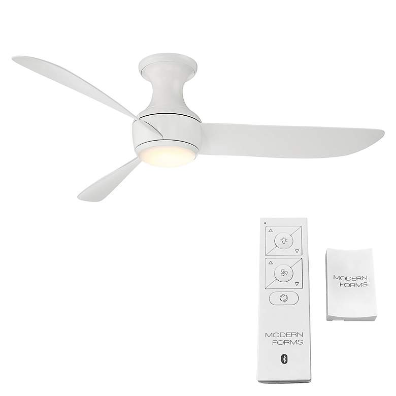 Image 5 52 inch Modern Forms Corona Wet Rated Matte White LED Smart Hugger Fan more views
