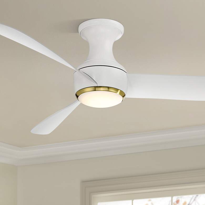Image 1 52 inch Modern Forms Corona White-Brass 3500K LED Smart Indoor-Outdoor Fan