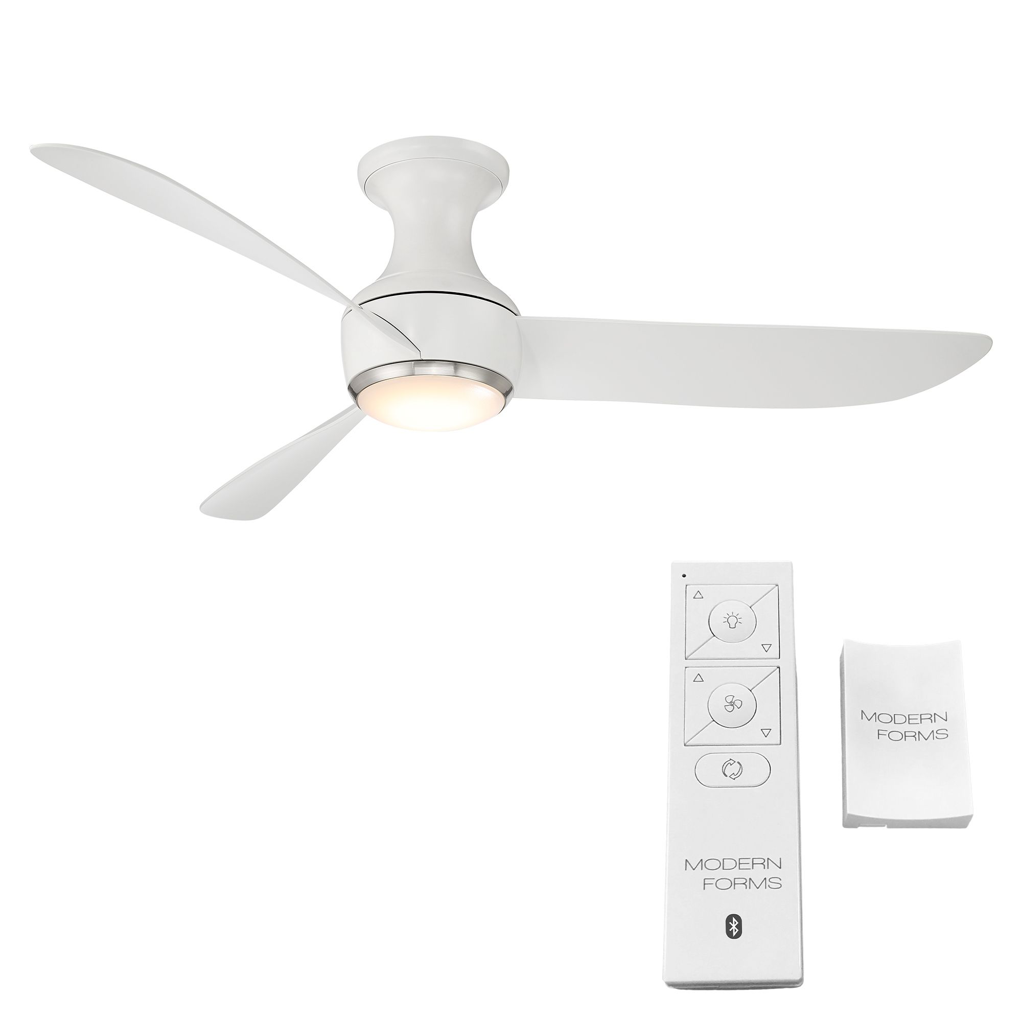 Image 3 52" Modern Forms Corona White Nickel LED Smart Hugger Fan - Made to Or more views