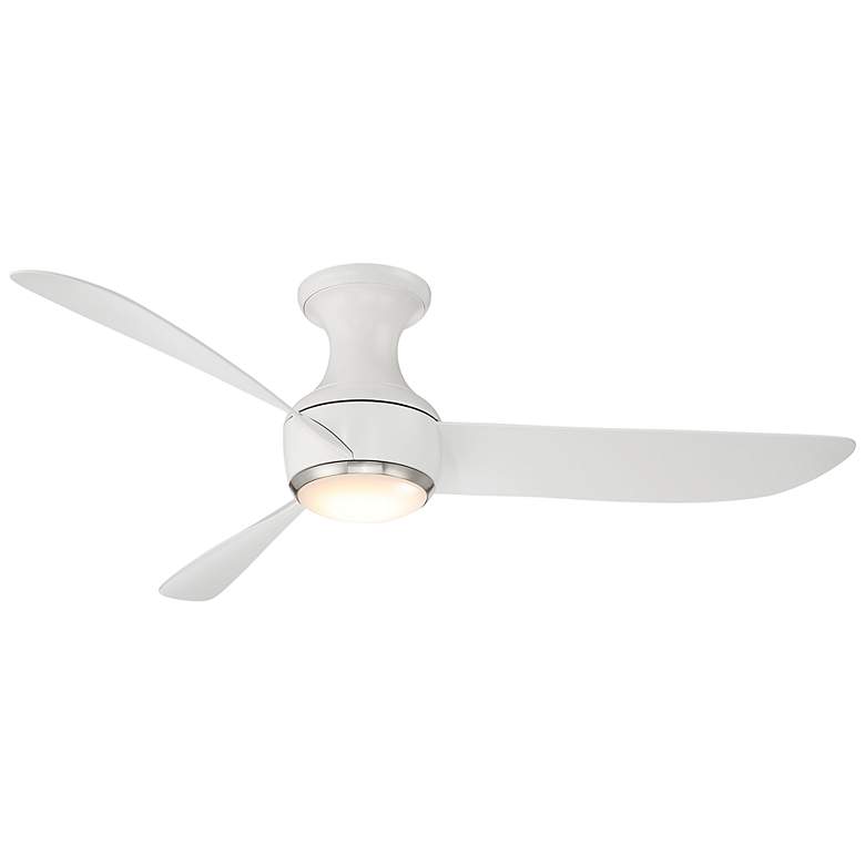 Image 1 52 inch Modern Forms Corona White Nickel LED Smart Hugger Fan