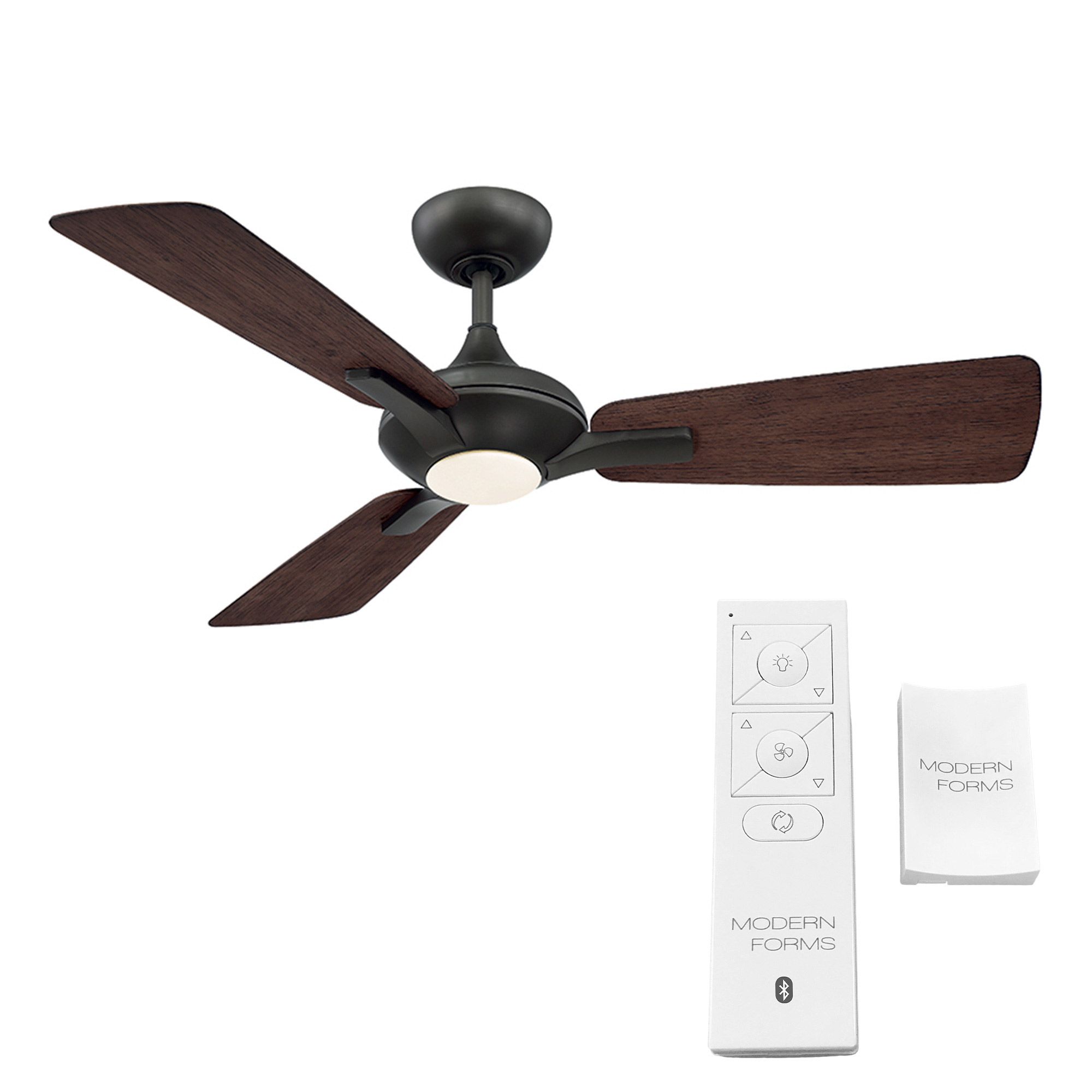 52" Modern Forms Mykonos 3 Bronze LED Smart Indoor/Outdoor Ceiling Fan in scene