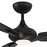 52" Modern Forms Mykonos Matte Black 2700K LED Smart Ceiling Fan