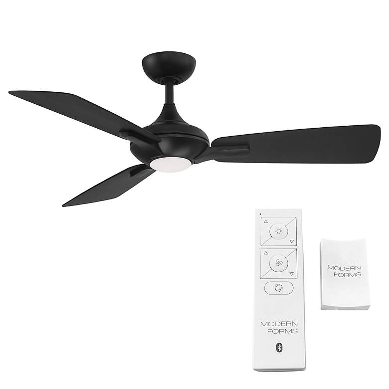 Image 7 52" Modern Forms Mykonos Matte Black LED Smart Ceiling Fan more views