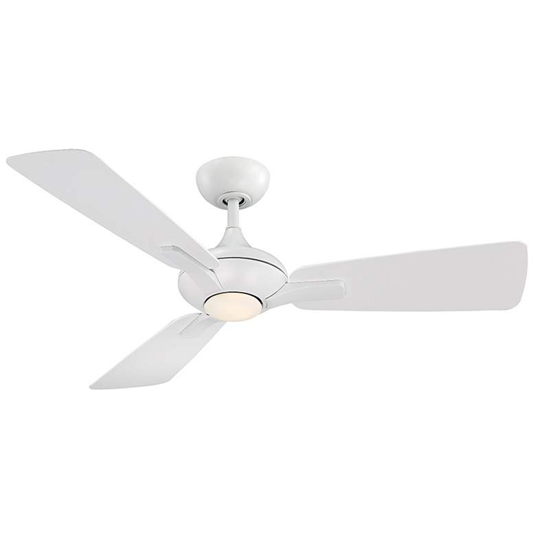 Image 1 52 inch Modern Forms Mykonos Matte White 2700K LED Wet Rated Smart Fan