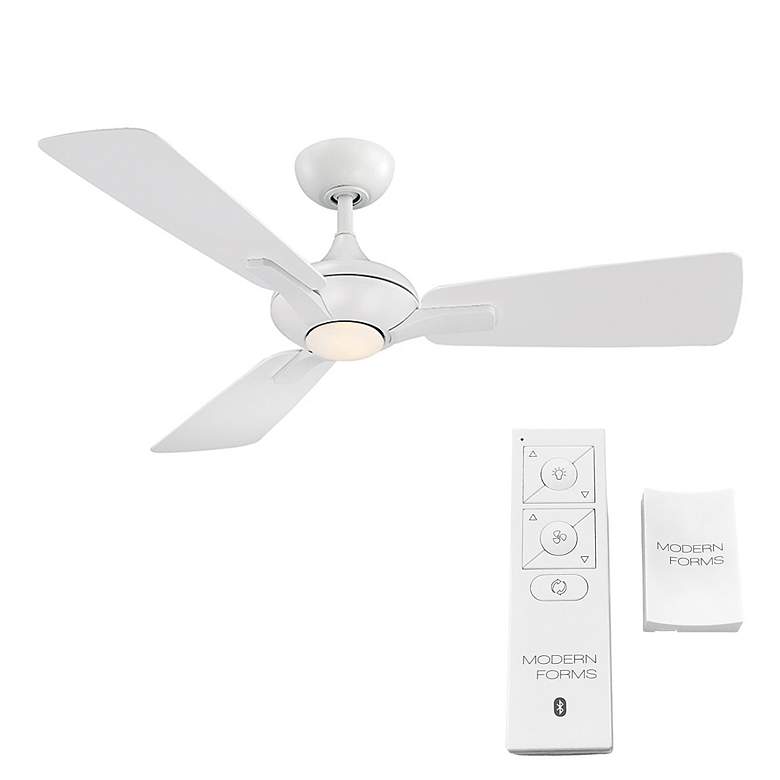 Image 7 52" Modern Forms Mykonos Matte White LED Wet Smart Ceiling Fan more views