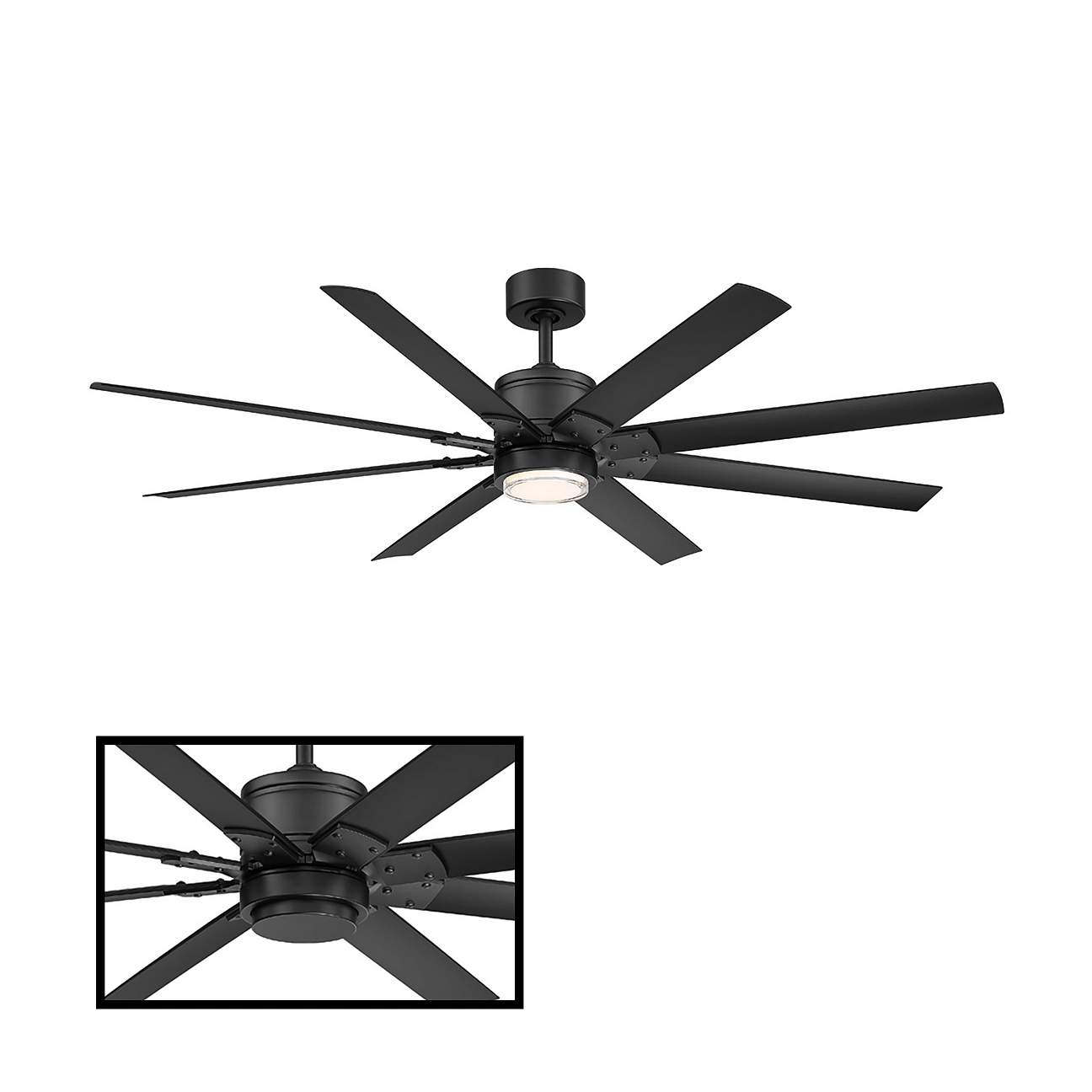52" Modern Forms Renegade Black LED Wet Ceiling Fan with Remote