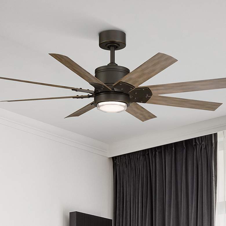 Image 1 52" Modern Forms Renegade Bronze LED Wet Rated Smart Ceiling Fan
