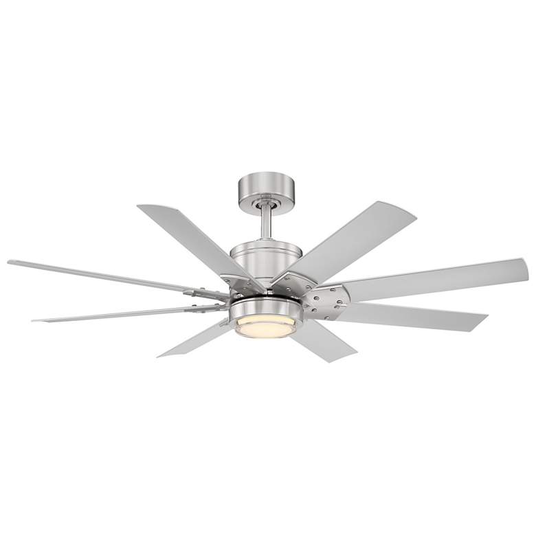 Image 1 52 inch Modern Forms Renegade Brushed Nickel 2700K LED Smart Ceiling Fan