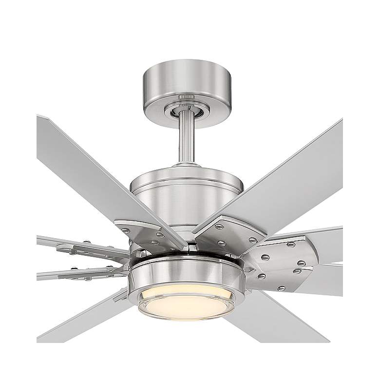Image 2 52" Modern Forms Renegade Brushed Nickel 3500K LED Smart Ceiling Fan more views