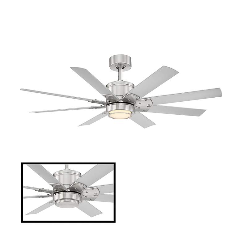 Image 3 52" Modern Forms Renegade Brushed Nickel 3500K LED Smart Ceiling Fan more views