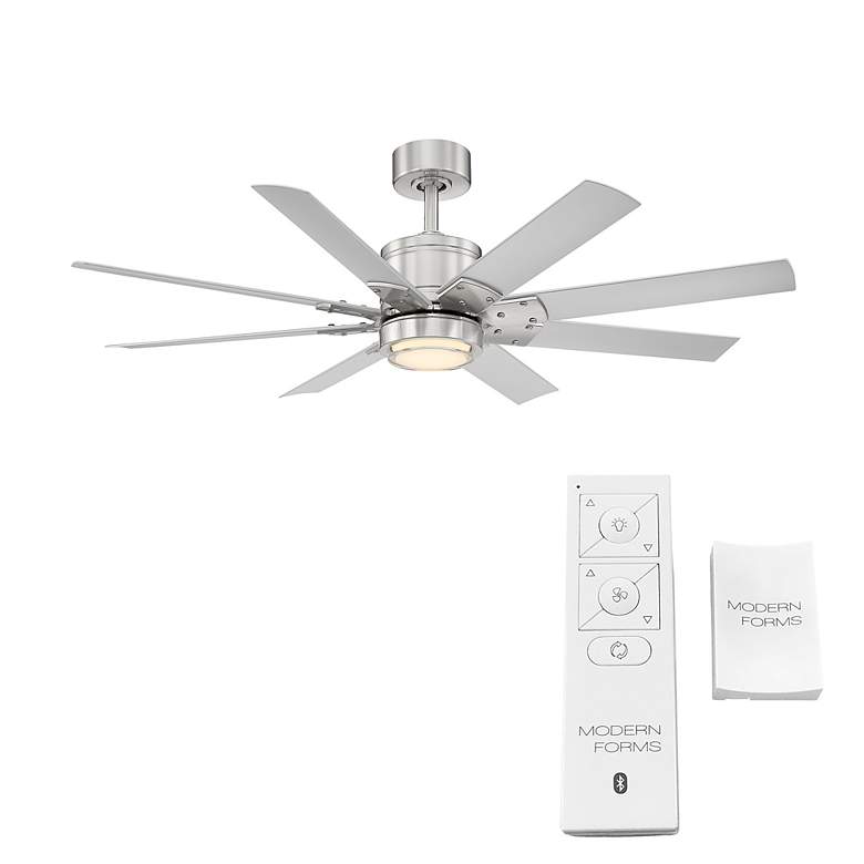 Image 7 52 inch Modern Forms Renegade Brushed Nickel 3500K LED Smart Ceiling Fan more views