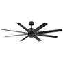 52" Modern Forms Renegade Matte Black 2700K LED Smart Ceiling Fan in scene
